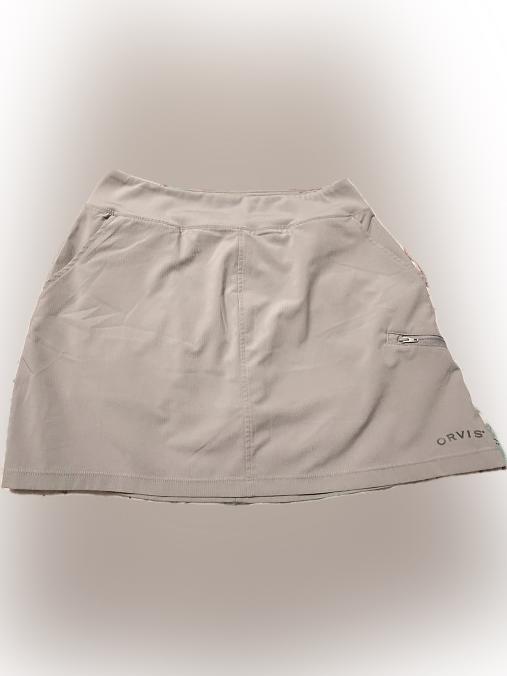 Orvis Women’s Athletic Golf Travel Performance Skort Tennis Taupe Grey Small